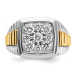 IBGoodman 10k Two-tone Men's Polished and Textured 1 Carat A Quality Diamond Cluster Ring