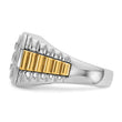 14k Two-tone Men's Complete Lab Grown VS/SI FGH Dia Cluster Ring, Size 10 - Birthstone Company