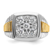 14k Two-tone Men's Complete Lab Grown VS/SI FGH Dia Cluster Ring, Size 10 - Birthstone Company