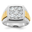 14k Two-tone Men's Complete Lab Grown VS/SI FGH Dia Cluster Ring, Size 10 - Birthstone Company