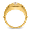 IBGoodman 10k Men's Polished Satin and Textured 1/2 Carat A Quality Diamond Ring