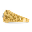 IBGoodman 10k Men's Polished Satin and Textured 1/2 Carat A Quality Diamond Ring