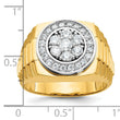 IBGoodman 10k Two-tone Men's Polished Satin and Textured 1 Carat A Quality Diamond Ring