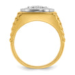 14k Two-tone Men's Polished Satin and Textured 1 Carat Lab Grown Diamond Ring, Size 10 - Birthstone Company