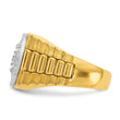 14k Two-tone Men's Polished Satin and Textured 1 Carat Lab Grown Diamond Ring, Size 10 - Birthstone Company