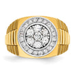 14k Two-tone Men's Polished Satin and Textured 1 Carat Lab Grown Diamond Ring, Size 10 - Birthstone Company