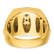 14k Two-tone Men's Polished Satin and Textured 1 Carat Lab Grown Diamond Ring, Size 10 - Birthstone Company