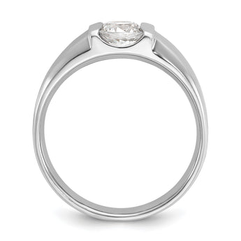14k White Gold 1 carat Lab Grown Diamond VS/SI+ G+ Complete Men's Ring, Size 10 - Birthstone Company