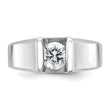 14k White Gold 1 carat Lab Grown Diamond VS/SI+ G+ Complete Men's Ring, Size 10 - Birthstone Company