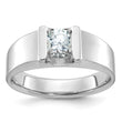 14k White Gold 1 carat Lab Grown Diamond VS/SI+ G+ Complete Men's Ring, Size 10 - Birthstone Company