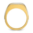 14k Two-tone Men's Polished and Satin Complete Lab Grown VS/SI FG, Size 10 - Birthstone Company