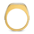 14k Two-tone Men's Polished and Satin Complete Lab Grown VS/SI FG - Sophia Jewelers