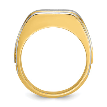 14k Two-tone Men's Polished and Satin Complete Lab Grown VS/SI FG - Sophia Jewelers