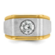 14k Two-tone Men's Polished and Satin Complete Lab Grown VS/SI FG, Size 10 - Birthstone Company