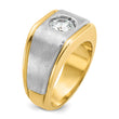 14k Two-tone Men's Polished and Satin Complete Lab Grown VS/SI FG, Size 10 - Birthstone Company