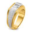 14k Two-tone Men's Polished and Satin Complete Lab Grown VS/SI FG, Size 10 - Birthstone Company