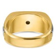 10k Two-tone IBGoodman Men's Polished and Satin Diamond Complete Ring