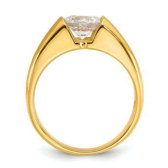 14k Men's Polished and Satin Complete Lab Grown VS/SI FGH Dia Rin - Sophia Jewelers