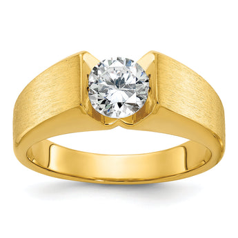 14k Men's Polished and Satin Complete Lab Grown VS/SI FGH Dia Rin - Sophia Jewelers