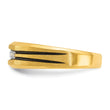 IBGoodman 10k with Black Rhodium Men's Polished Satin and Grooved 1/4 Carat A Quality Diamond 5-Stone Ring