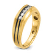IBGoodman 10k with Black Rhodium Men's Polished Satin and Grooved 1/4 Carat A Quality Diamond 5-Stone Ring