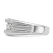 IBGoodman 10k White Gold Men's Polished Satin and Grooved 5-Stone 1 Carat A Quality Diamond Ring
