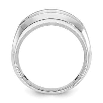 14k White Gold Men's Satin Finish Lab Grown VS/SI FGH Dia Complet, Size 10 - Birthstone Company