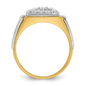 IBGoodman 10k Two-tone Men's Polished and Satin 1/2 Carat A Quality Diamond Ring