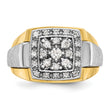 IBGoodman 10k Two-tone Men's Polished and Satin 1/2 Carat A Quality Diamond Ring