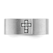 14k White Gold Men's Satin 1/20 Carat Lab Grown Diamond Cross Ring, Size 10 - Birthstone Company