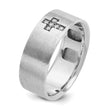 14k White Gold Men's Satin 1/20 Carat Lab Grown Diamond Cross Ring, Size 10 - Birthstone Company