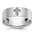 14k White Gold Men's Satin 1/20 Carat Lab Grown Diamond Cross Ring, Size 10 - Birthstone Company