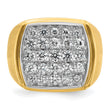 IBGoodman 10k Two-tone Men's Polished and Satin 1 5/8 Carat A Quality Diamond Cluster Ring