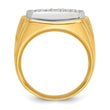 14k Two-tone Men's Polished and Satin 1 5/8 Carat Lab Grown Diamond Cluster Ring, Size 10 - Birthstone Company