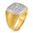 14k Two-tone Men's Polished and Satin 1 5/8 Carat Lab Grown Diamond Cluster Ring, Size 10 - Birthstone Company