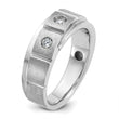 14k White Gold Mens Polished and Satin 1/4 carat Diamond Complete Ring, Size 10 - Birthstone Company