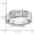 14k White Gold Mens Polished and Satin 1/4 carat Diamond Complete Ring, Size 10 - Birthstone Company
