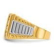 14k Two-tone Men's Polished and Textured 4-Row 2 Carat Lab Grown Diamond Ring, Size 10 - Birthstone Company