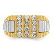14k Two-tone Men's Complete Lab Grown VS/SI FGH Diamond Ring, Size 10 - Birthstone Company