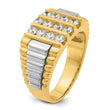 14k Two-tone Men's Complete Lab Grown VS/SI FGH Diamond Ring, Size 10 - Birthstone Company