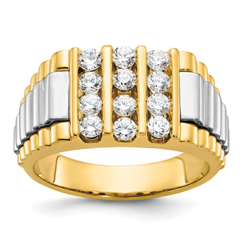 14k Two-tone Men's Complete Lab Grown VS/SI FGH Dia Ring - Sophia Jewelers
