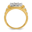 IBGoodman 10k Two-tone Men's Polished Satin and Grooved 1 Carat A Quality Diamond Ring
