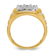 14k Two-tone Men's Polished Satin and Grooved 1 Carat Lab Grown Diamond Ring, Size 10 - Birthstone Company