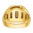 14k Two-tone Men's Polished Satin and Grooved 1 Carat Lab Grown Diamond Ring, Size 10 - Birthstone Company