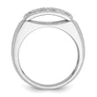 IBGoodman 10k White Gold Men's Polished and Cut-Out 1/2 Carat A Quality Diamond Rectangle Ring