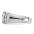 IBGoodman 10k White Gold Men's Polished and Cut-Out 1/2 Carat A Quality Diamond Rectangle Ring