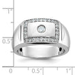 IBGoodman 10k White Gold Men's Polished and Cut-Out 1/2 Carat A Quality Diamond Rectangle Ring