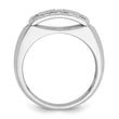 14k White Gold Men's Polished and Cut-Out 1/2 Carat Lab Grown Diamond Rectangle Ring, Size 10 - Birthstone Company