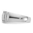 14k White Gold Men's Polished and Cut-Out 1/2 Carat Lab Grown Diamond Rectangle Ring, Size 10 - Birthstone Company