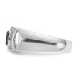 14k White Gold Men's Polished and Cut-Out 3/4 Carat Black Mined Diamonds and White Lab Grown Diamonds Rectangle Ring - Sophia Jewelers